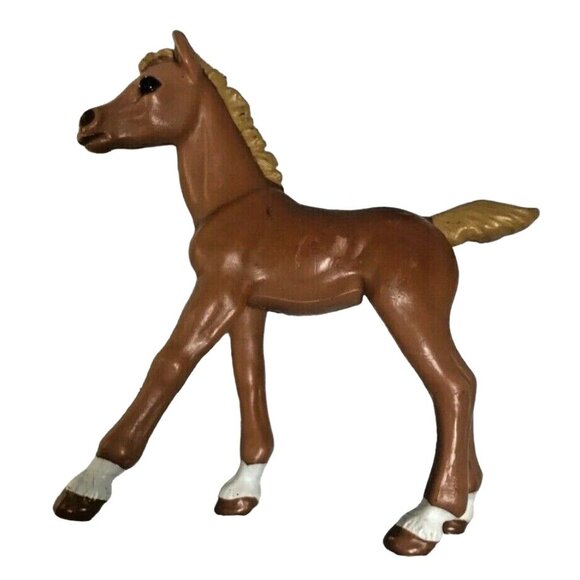 Vintage Walking Colt Toy Figurine Toy Safari RETIRED Red Blonde White Pony - Picture 2 of 8